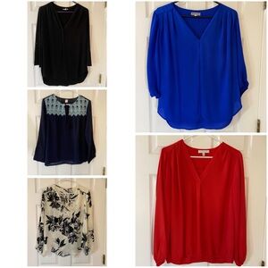 5 Women’s Dress/Office Tops Size Medium